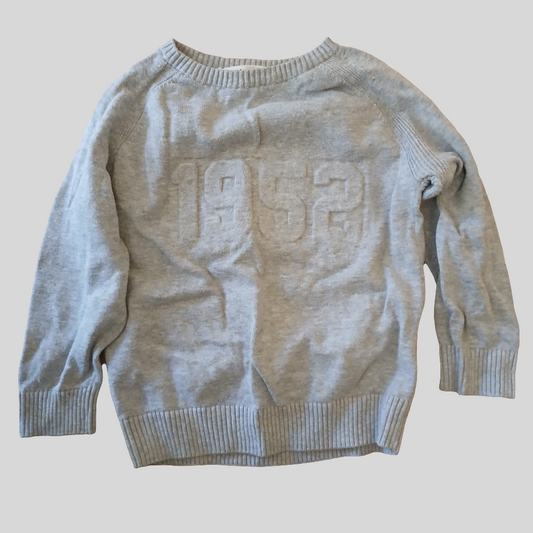H&M "1952" Grey Jumper Age 2-4
