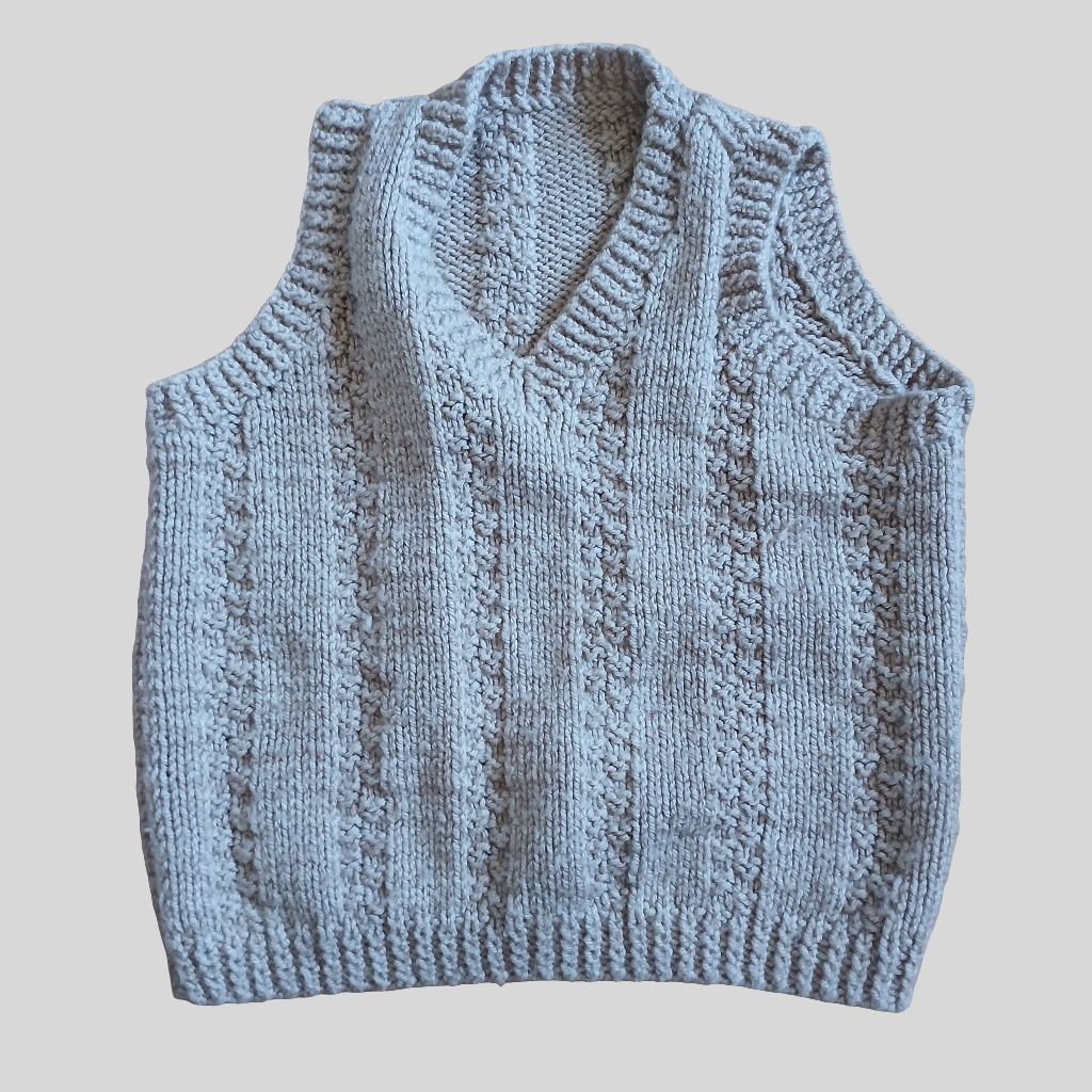 Beige Knitted Jumper Vest Approx Age 6