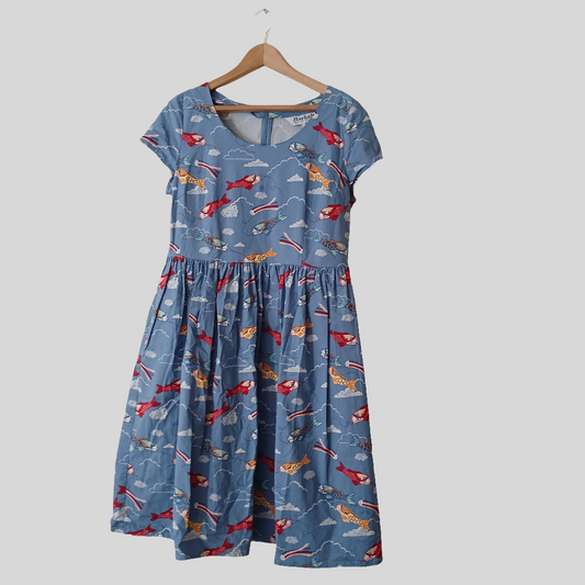 Harkel Blue Fish Dress Size 16