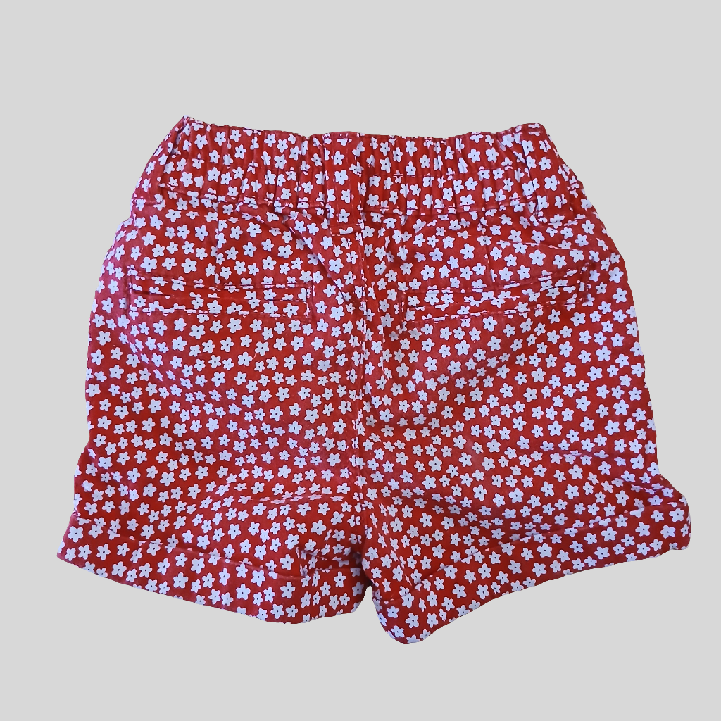 Young Dimension Red Floral Shorts Age 12-18 Months