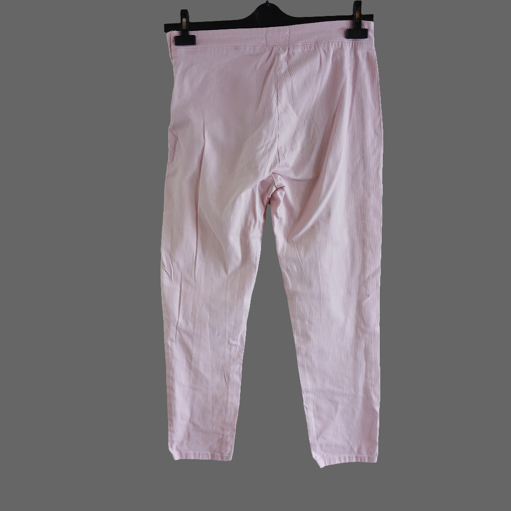 Savida Slim Fit Pink Pinstripe Trousers Size 10