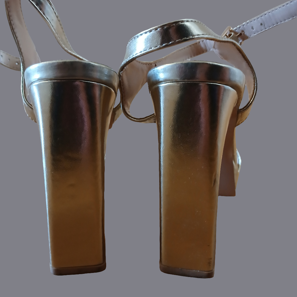 "MIA" Gold Metallic High Heeled Shoes Size 3/3.5 eur 36