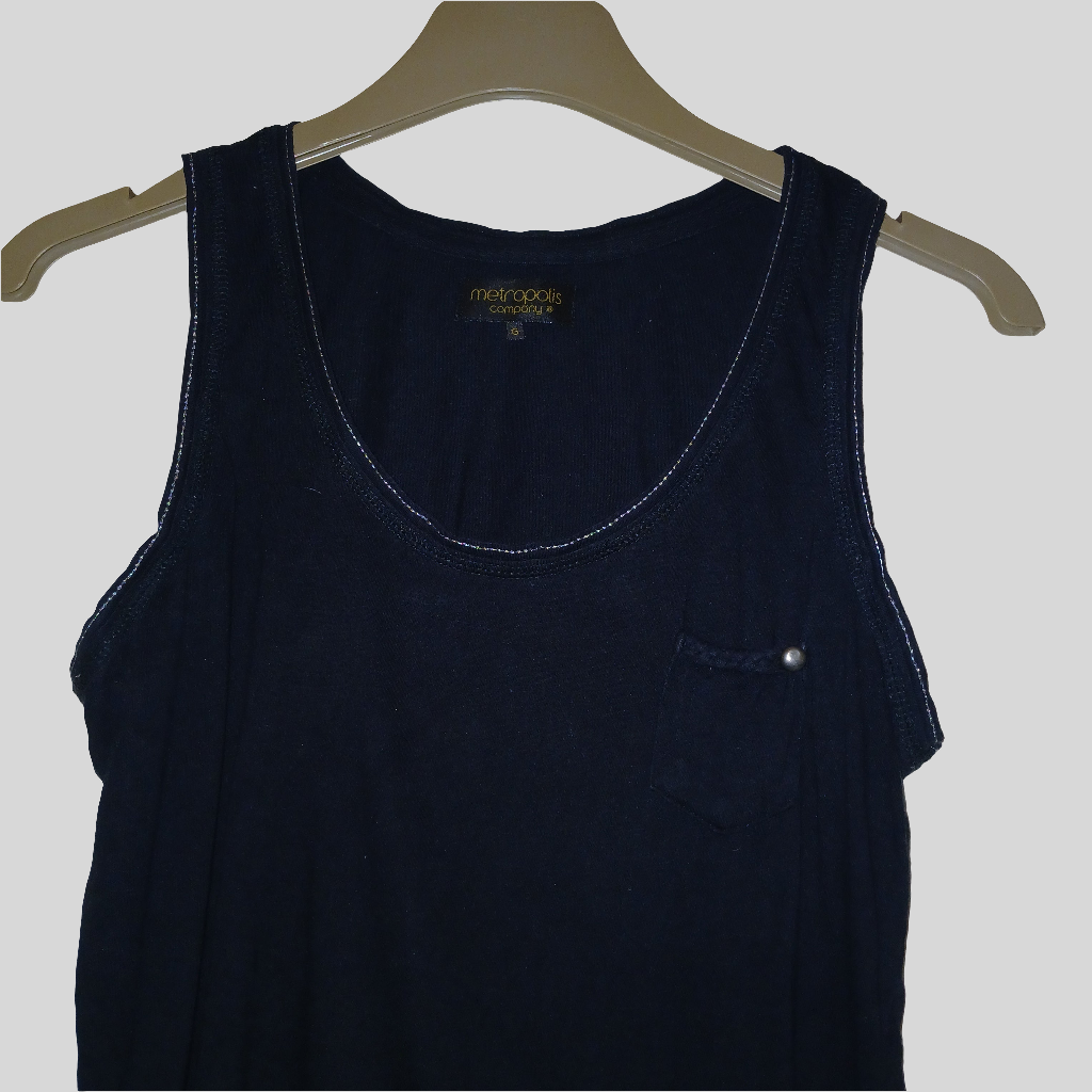 Metropolis Black Vest Top Approx Size M