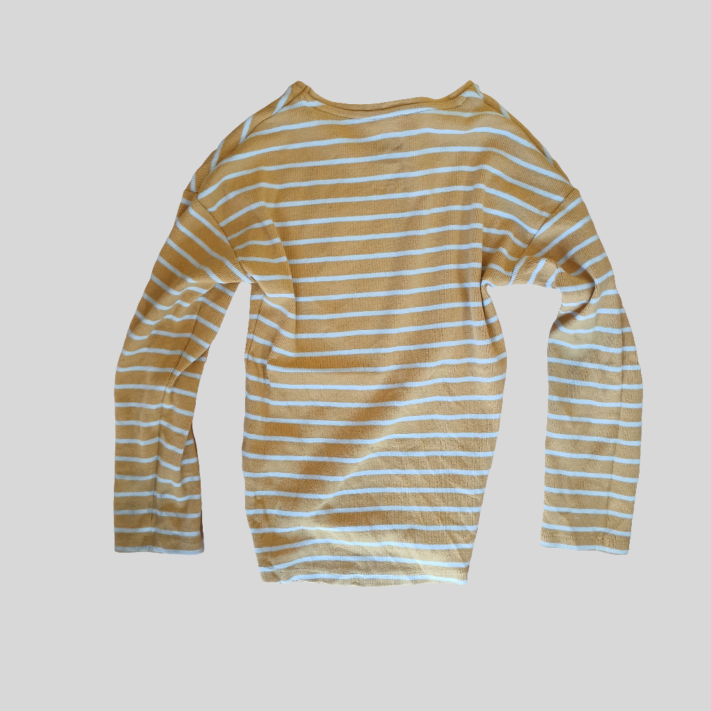 F&F Yellow Striped T-Shirt Age 6-7