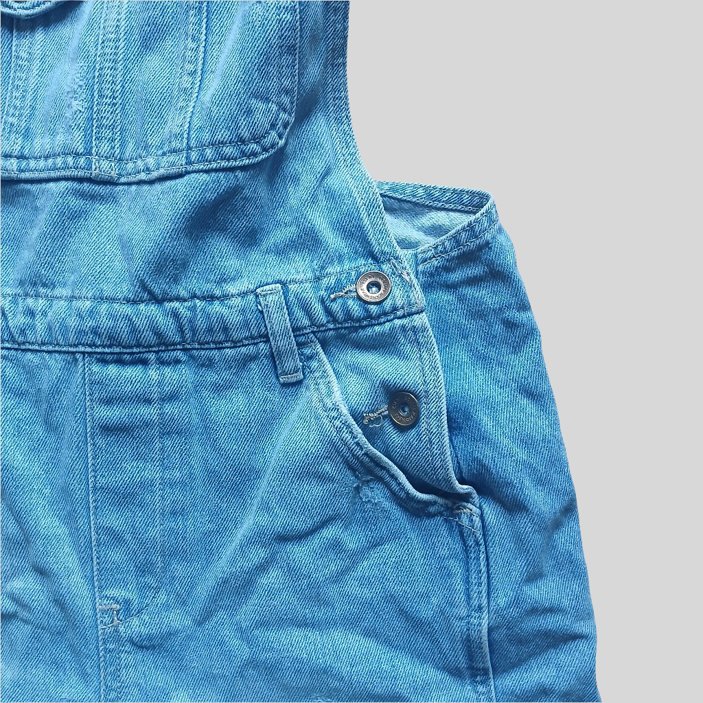 Colin's Blue Denim Dungaree Shorts Overalls Size 8