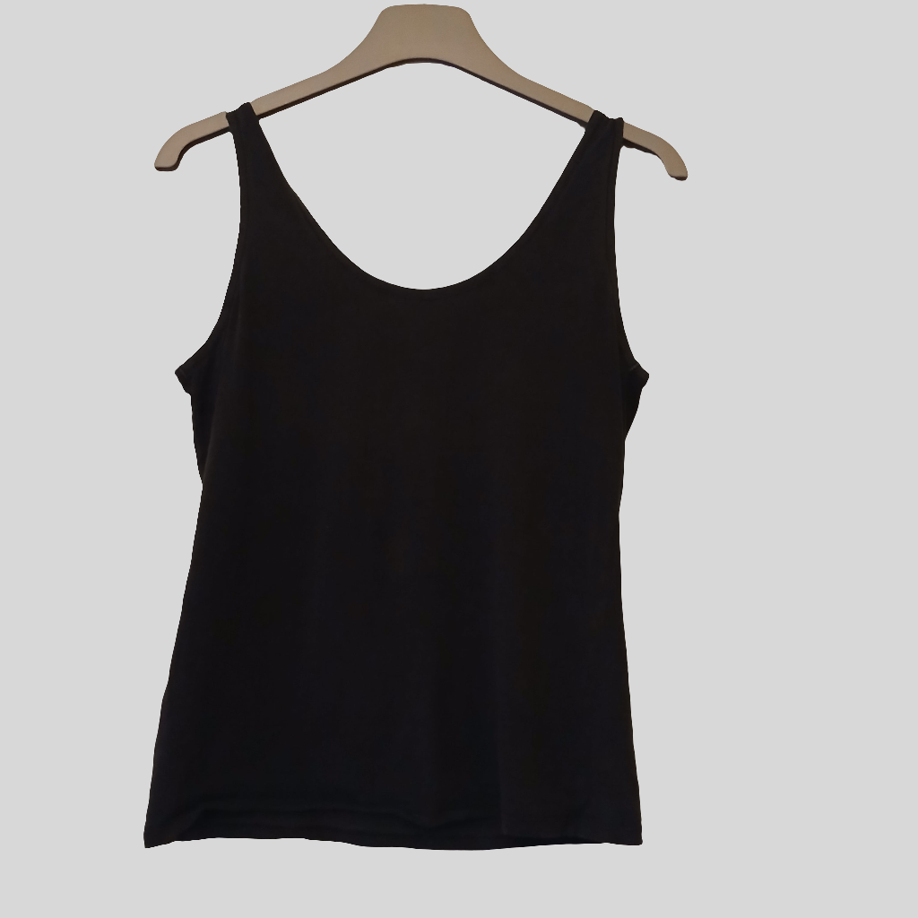 Black Vest Top Size L