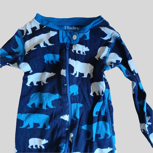 Hatley Blue Polar Bear Sleepsuit Babygrow Age 12-18 months