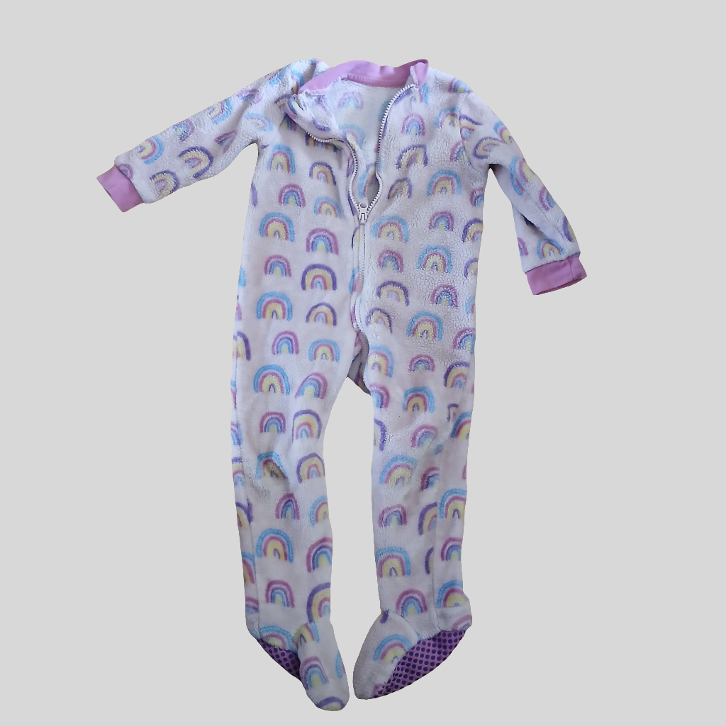 Dunnes Rainbow Fleece Onesie Age 2-3
