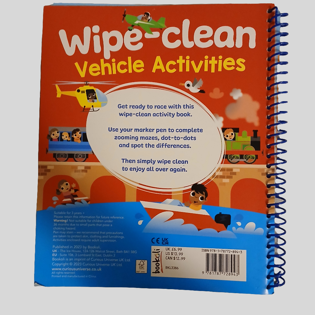 Wipe Clean Activity Book: Vehicle Activities