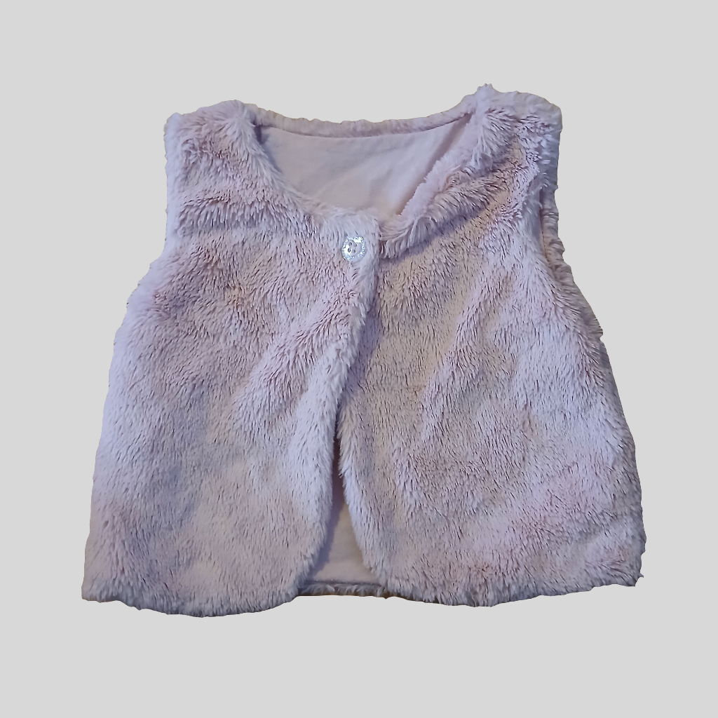 Dunnes Fluffy Sleeveless Cardigan Age 18-23 months