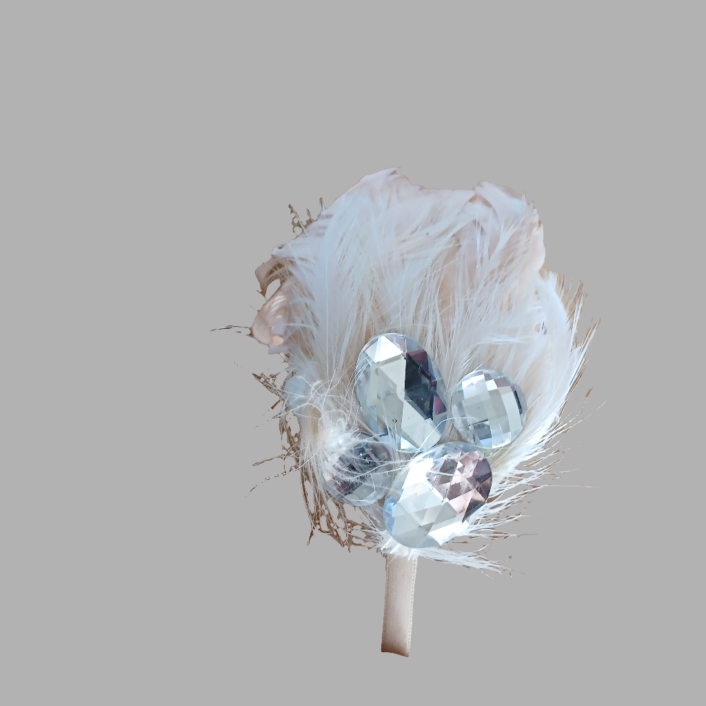 Hair Band with Feathers and Diamontes