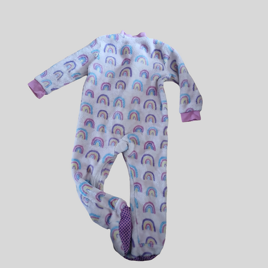 Dunnes Rainbow Fleece Onesie Age 2-3
