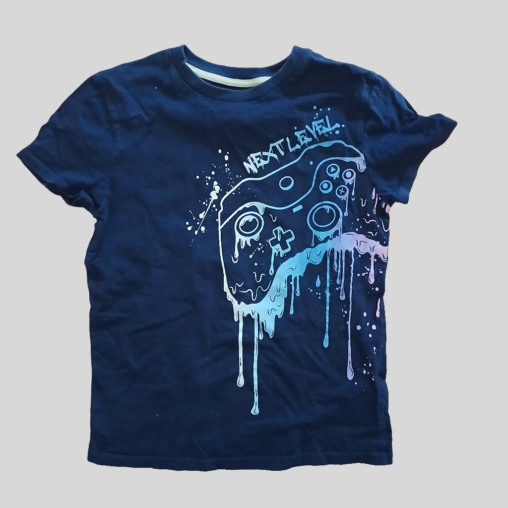 M&S Navy Gaming T-Shirt Age 8-9