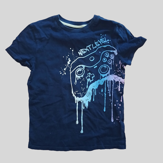 M&S Navy Gaming T-Shirt Age 8-9
