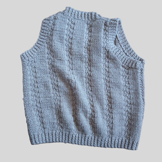 Beige Knitted Jumper Vest Approx Age 6