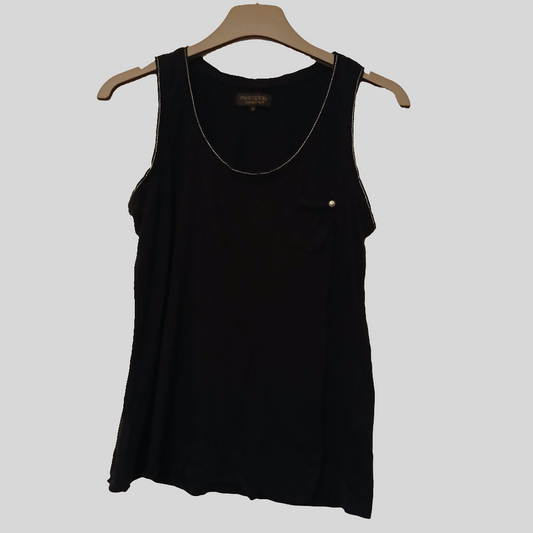 Metropolis Black Vest Top Approx Size M