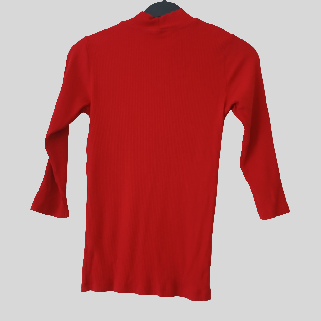 Basics Red Stretchy Jumper Top Size S