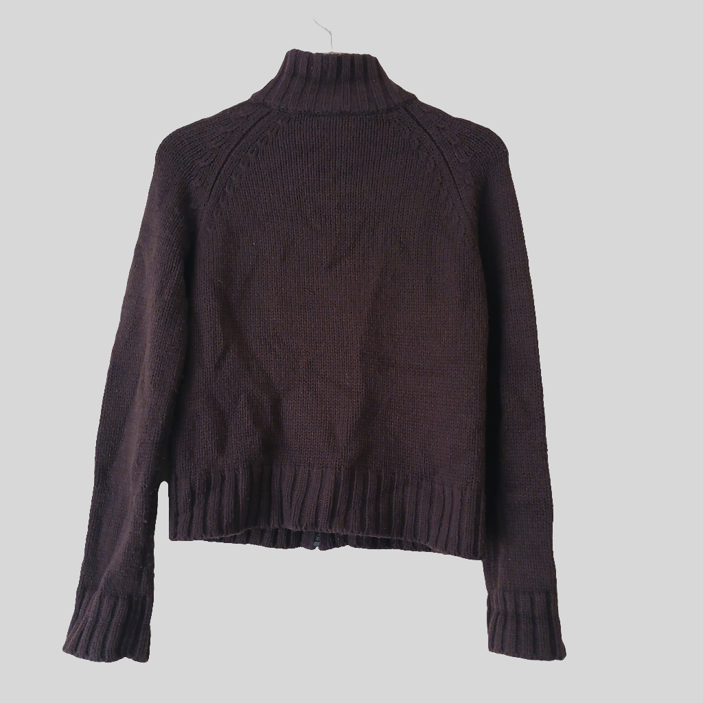 Atmosphere Brown Zip Cardigan Size 12-14