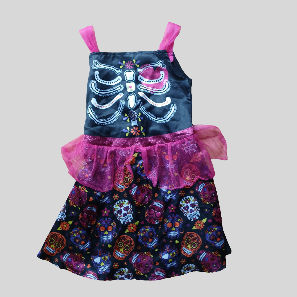 Skeleton Day of the Dead Halloween Dress Age 5-6