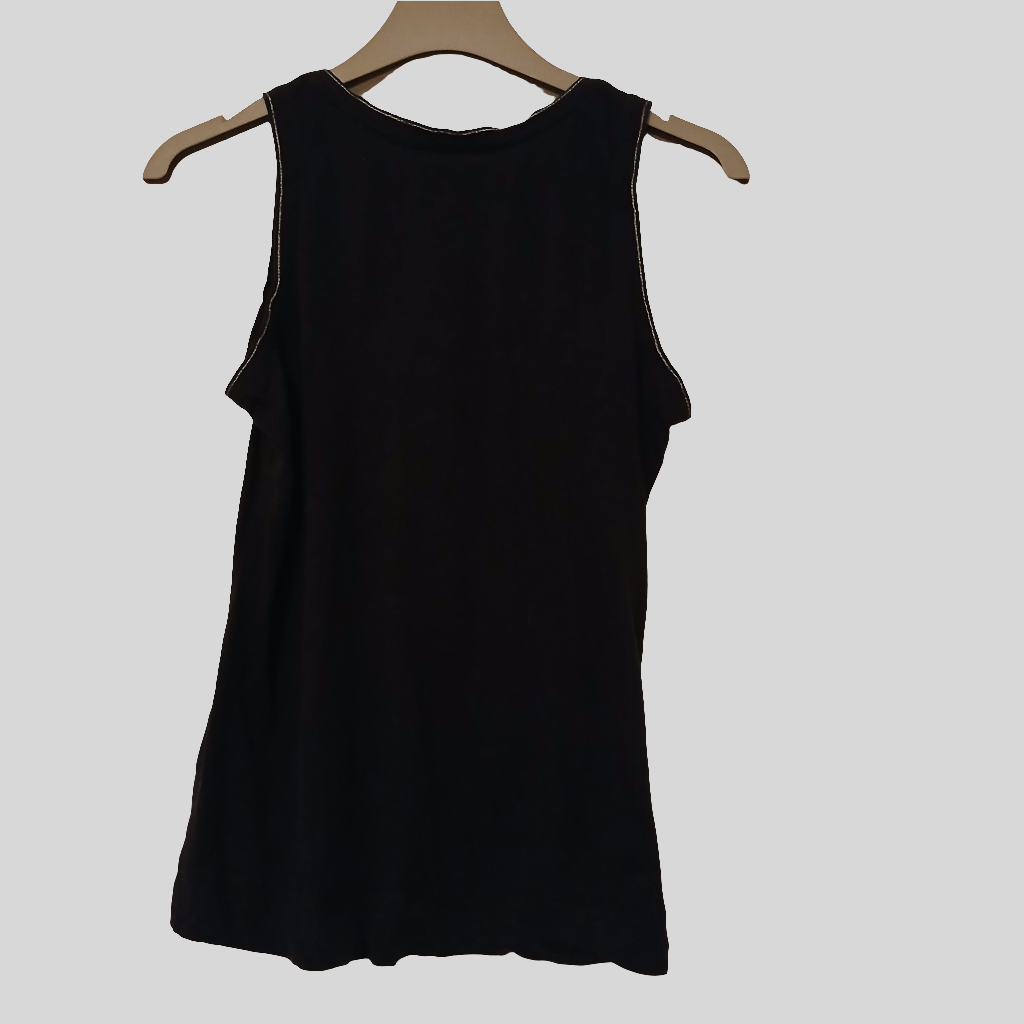 Metropolis Black Vest Top Approx Size M