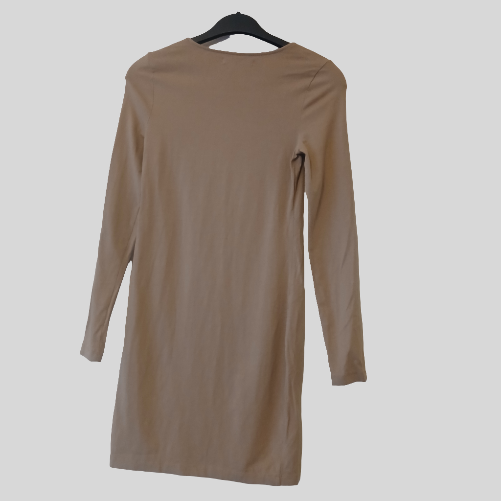 Sinsay Brown Cut-Out Dress Size XS