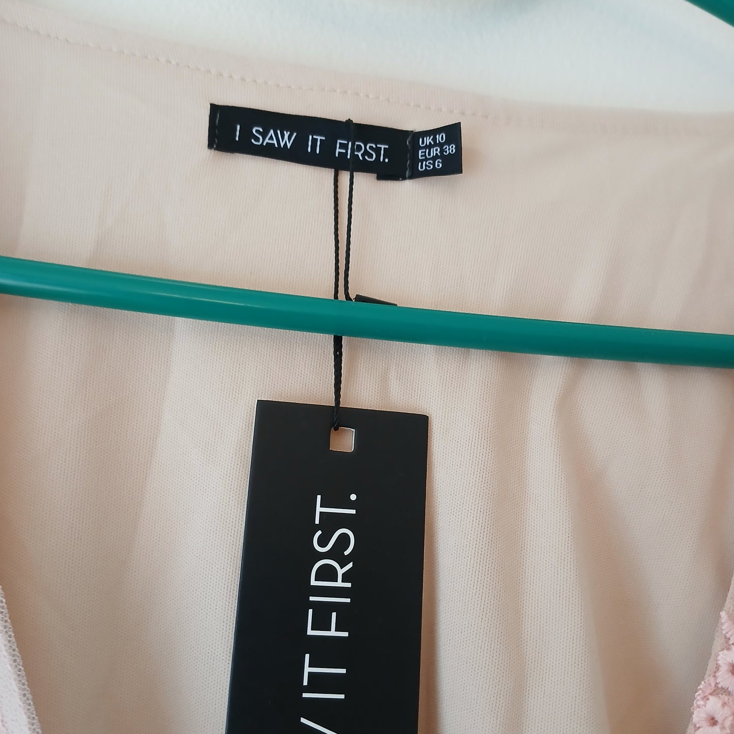 Brand New I Saw It First Pink Sheer Lace Co-Ord Two Piece Suit Size 10