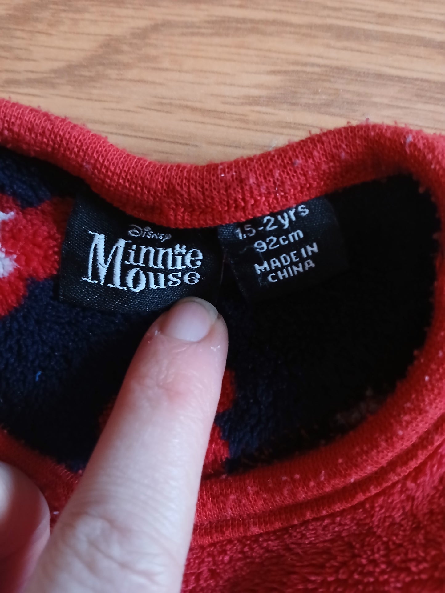 Disney Minnie Mouse Fleece Christmas Jumper/Pyjama Top Age 1.5-2