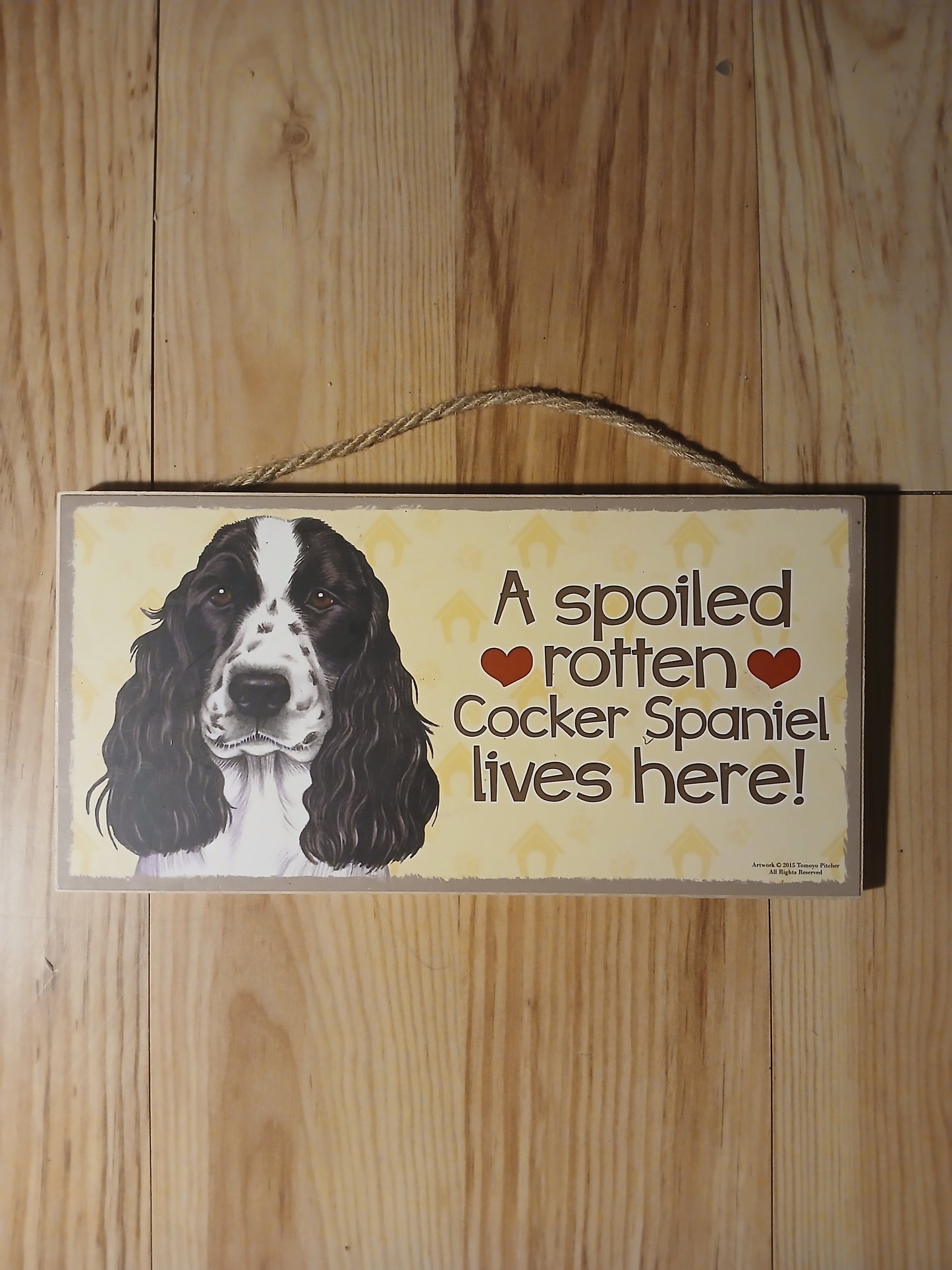 Cocker Spaniel Hanging Wall Plaque Sign