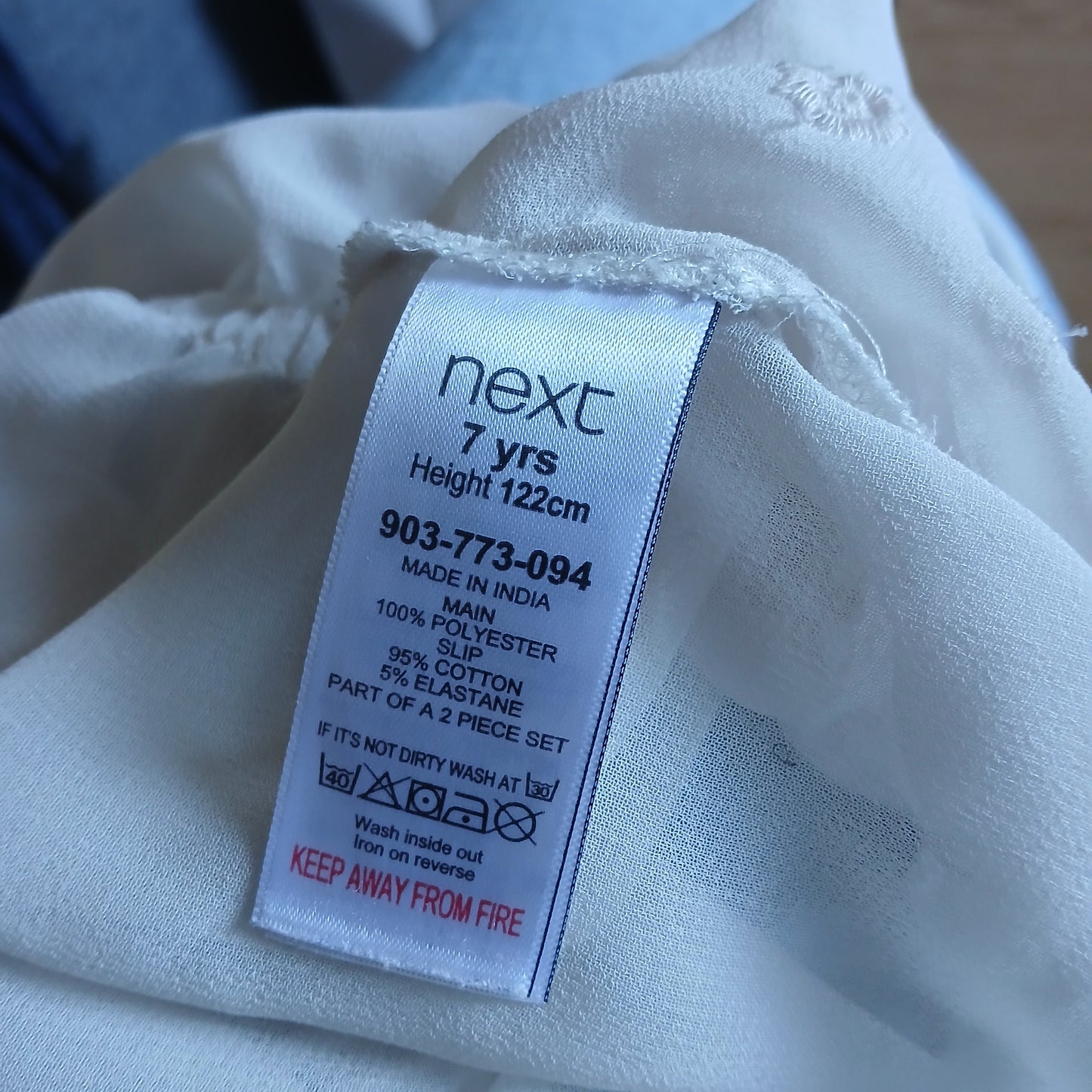 Next White Sheer Dress Age 7