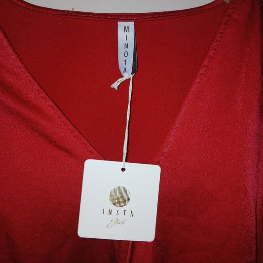 Brand New With Tags Minota Red Wrap Dress Size 8-12