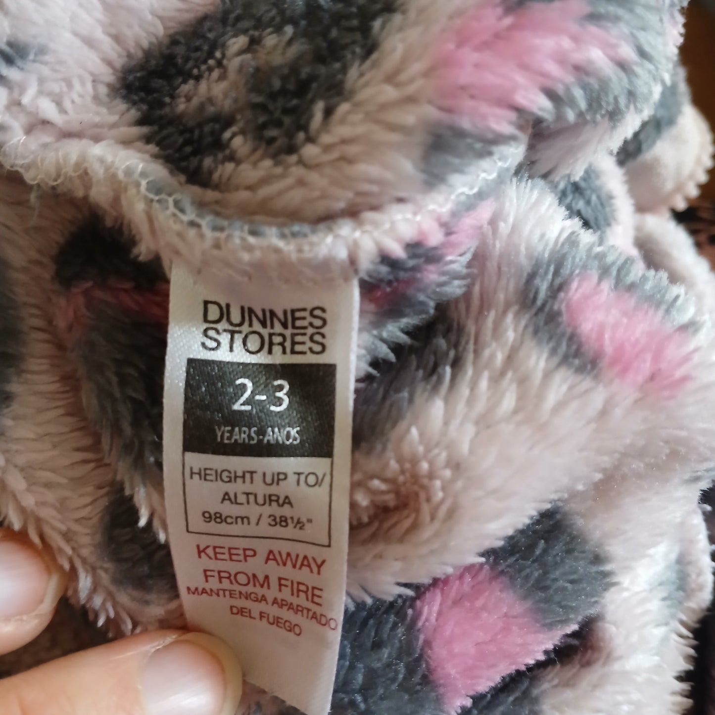 Dunnes Leopard Print Onesie Age 2-3