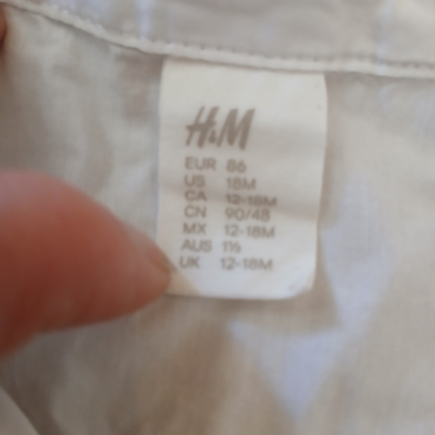 H&M White Shirt Age 12-18 months