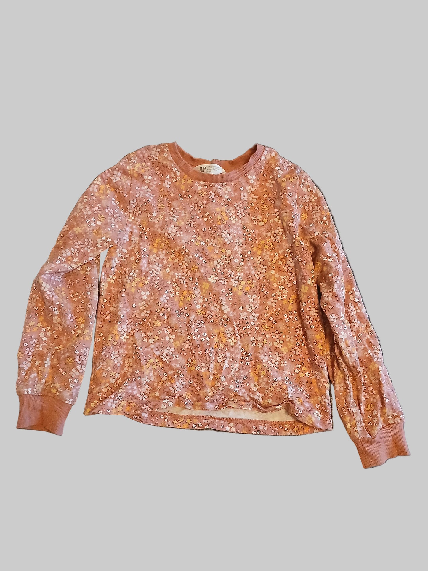 H&M Floral Lightweight Sweatshirt Age 6-8