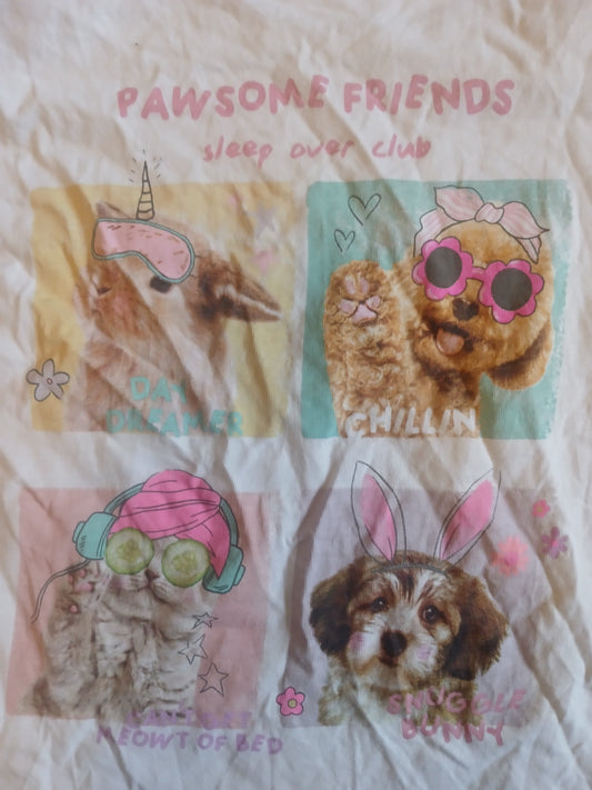 Dunnes Pawsome Friends T-Shirt Age 7-8