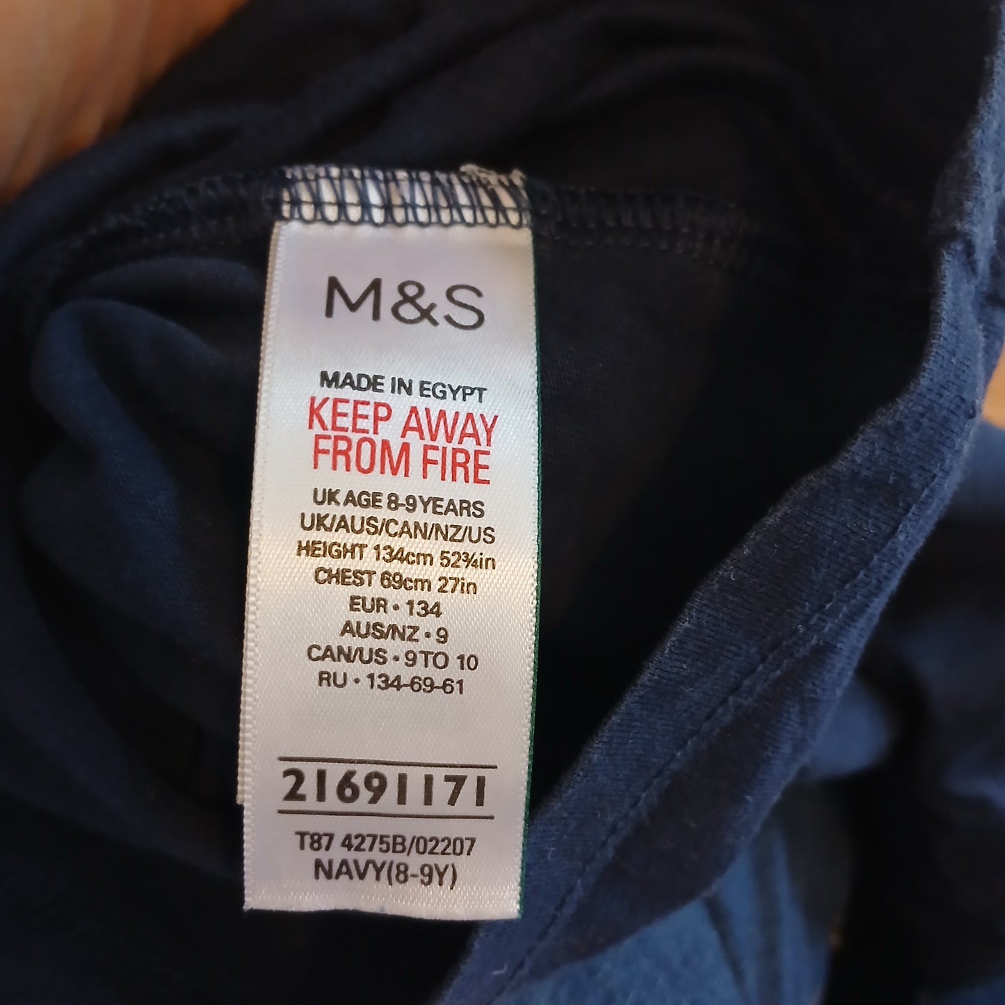 M&S Navy Gaming T-Shirt Age 8-9