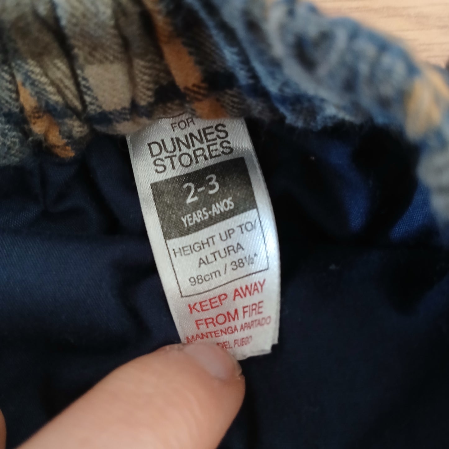 Dunnes Plaid Skirt Age 2-3