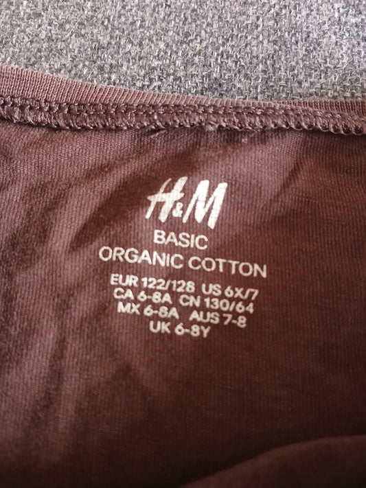 H&M Brown Leopard Print T-Shirt Age 6-8