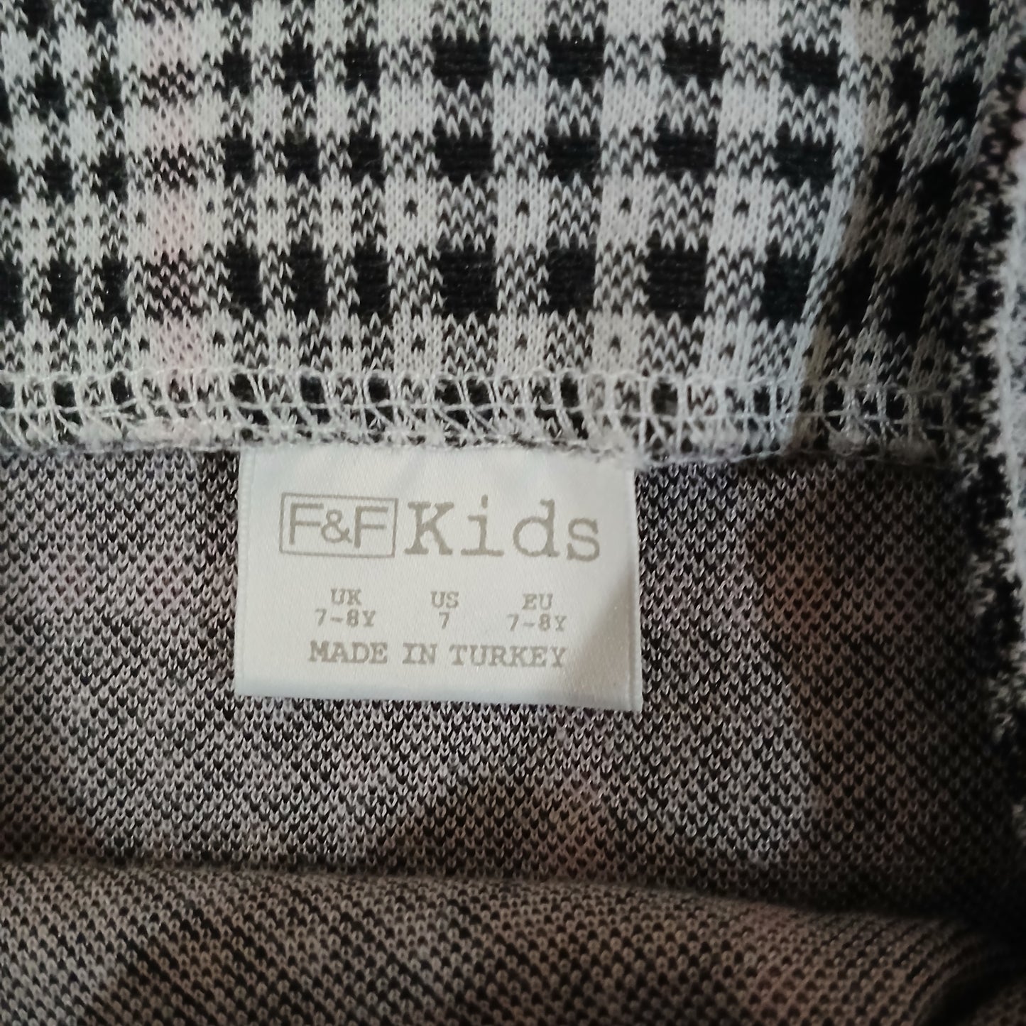 F&F Checked Pinafore Dress Age 7-8