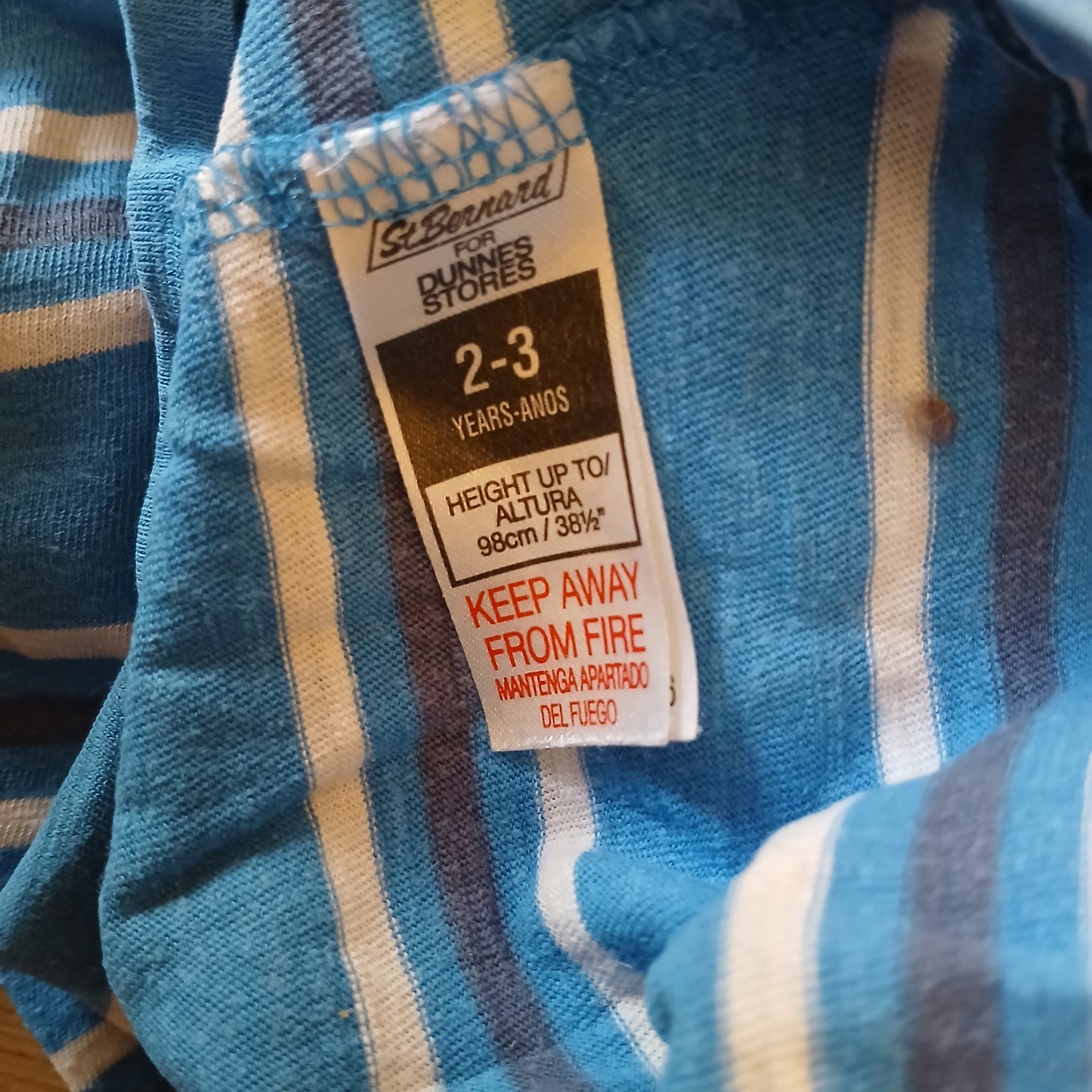 Dunnes Striped T-Shirt Age 2-3