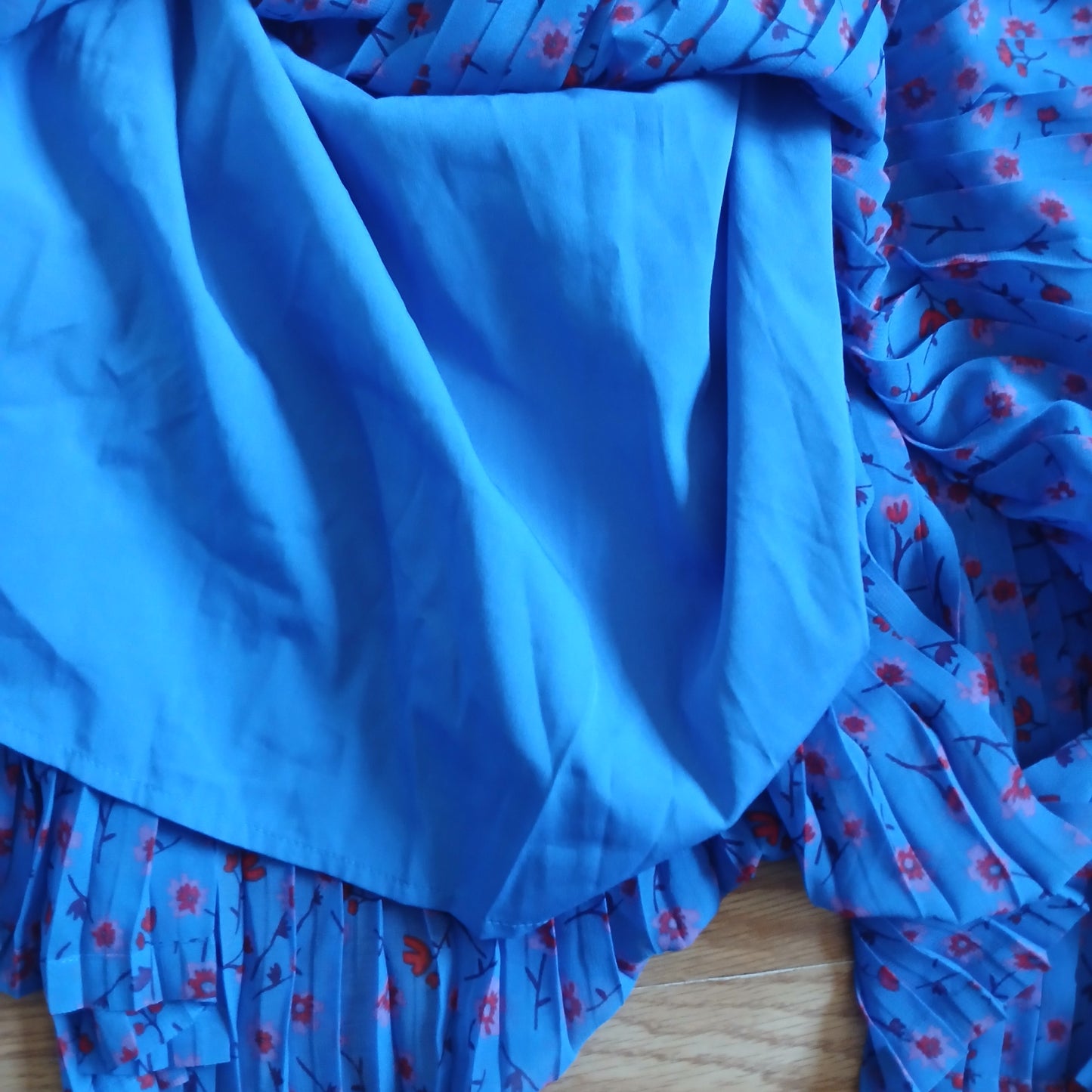 Next Pleated Lined Blue Floral Skirt Age 10