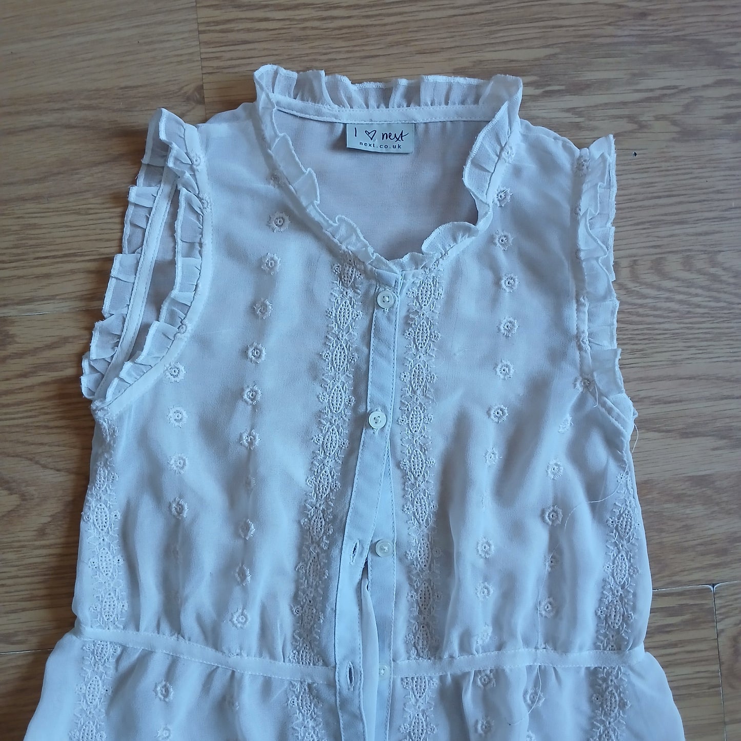 Next White Sheer Dress Age 7