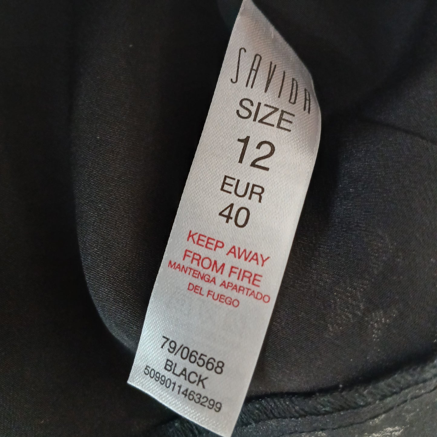 Savida Black Top Size 12