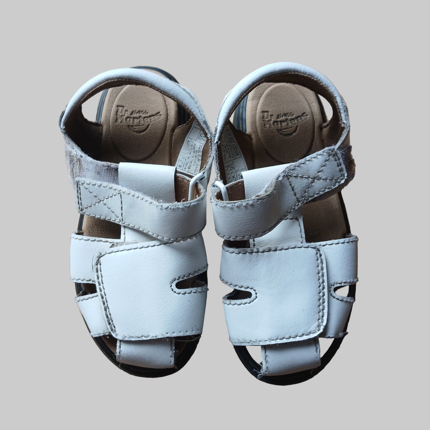 Dr Martens Youth White Moby Sandals Size 11 Eu29