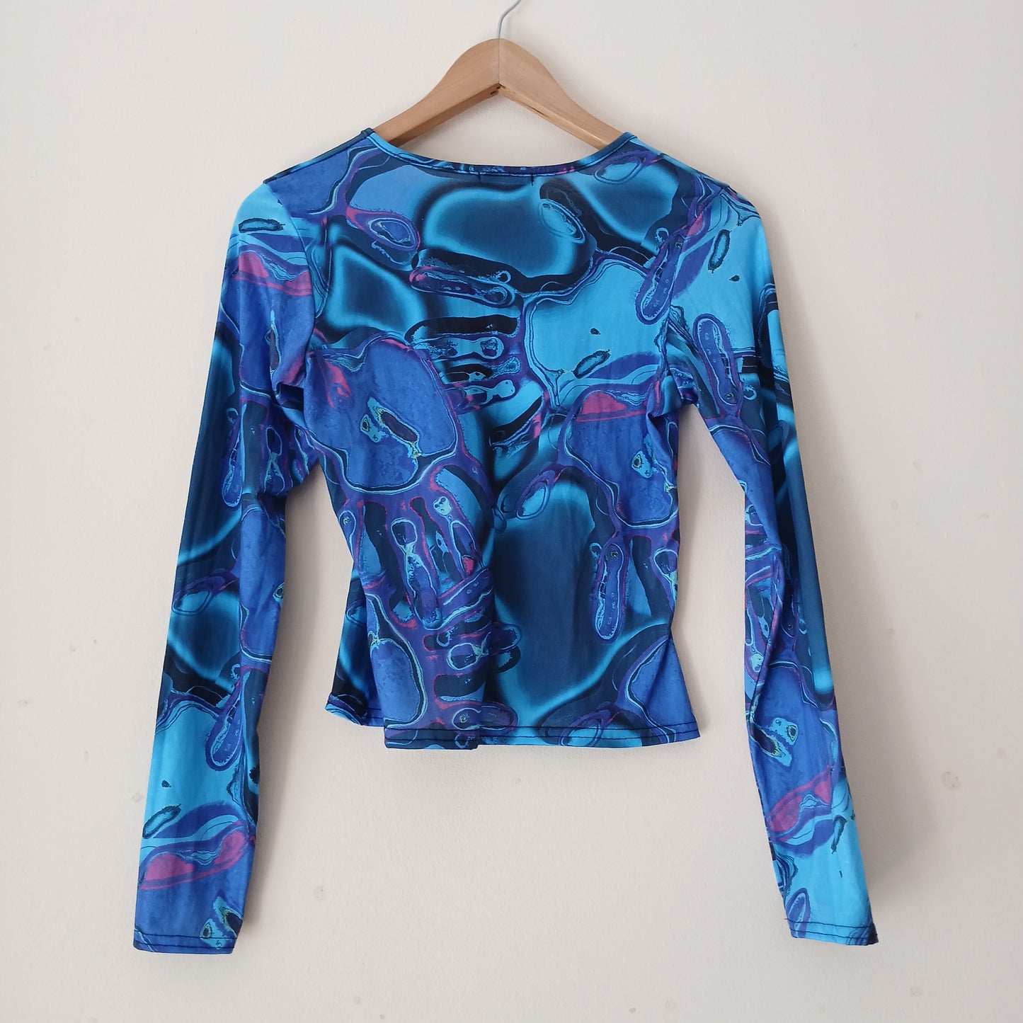 Pretty Little Thing Stretchy Blue Top Size 12