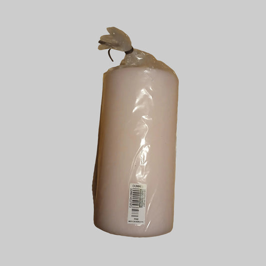 Brand New Dunnes Pale Pink Pillar Candle