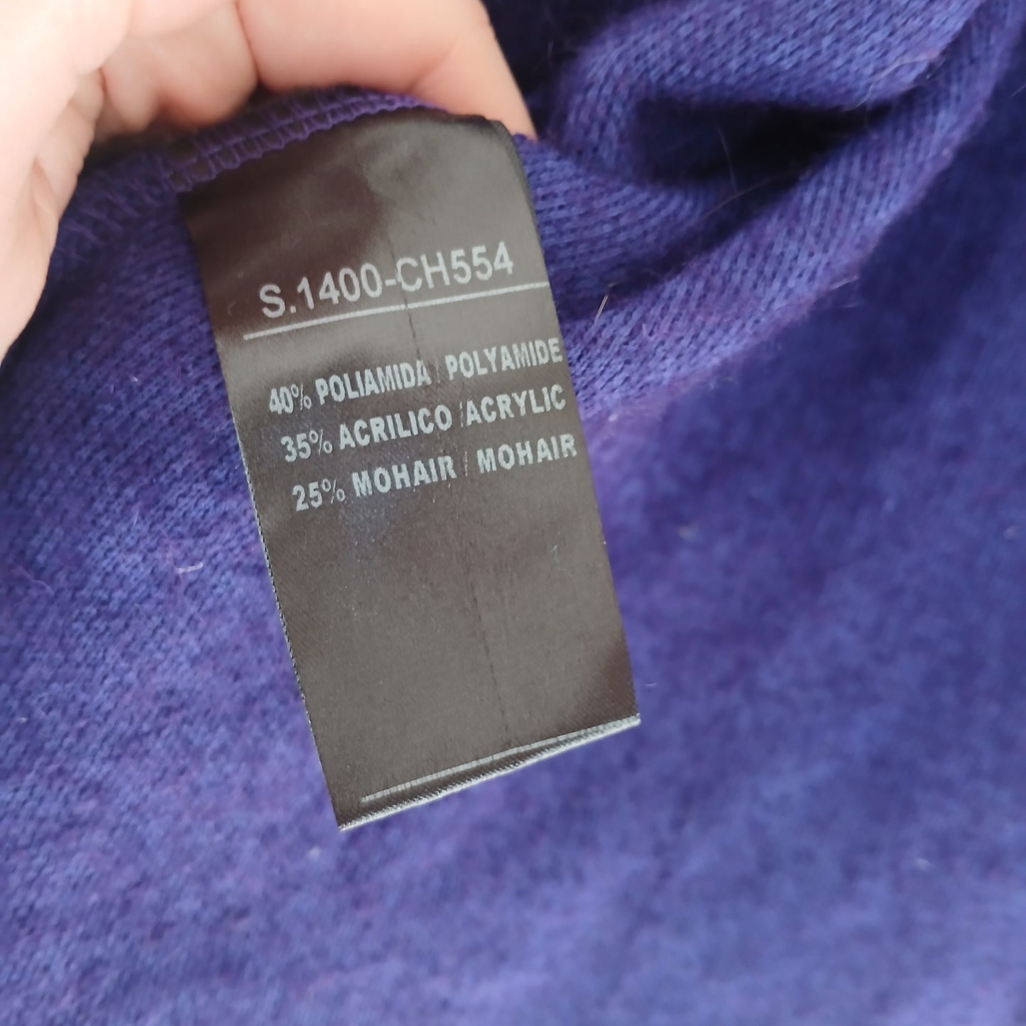 Isabel De Pedro Purple Mohair Mix Waterfall Wrap Cardigan With Hood Size 12