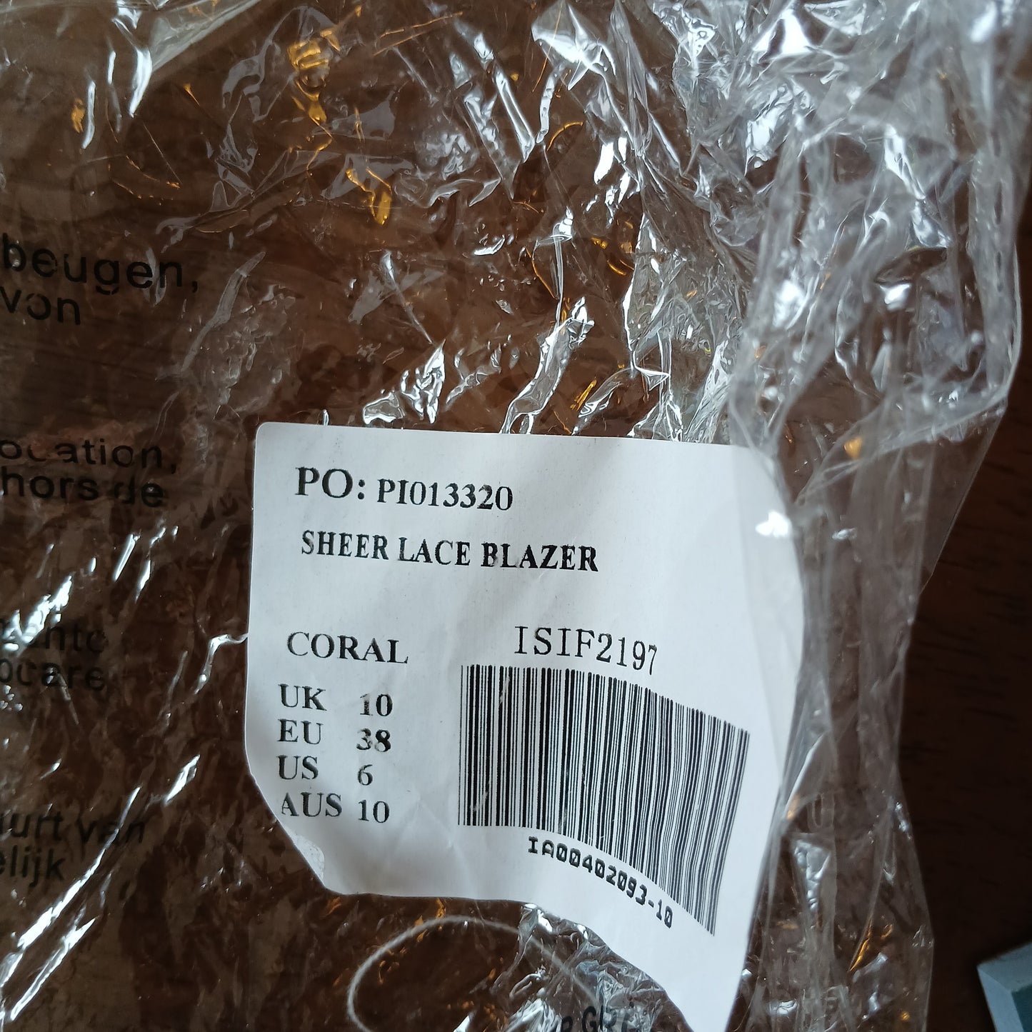 Brand New I Saw It First Pink Sheer Lace Co-Ord Two Piece Suit Size 10