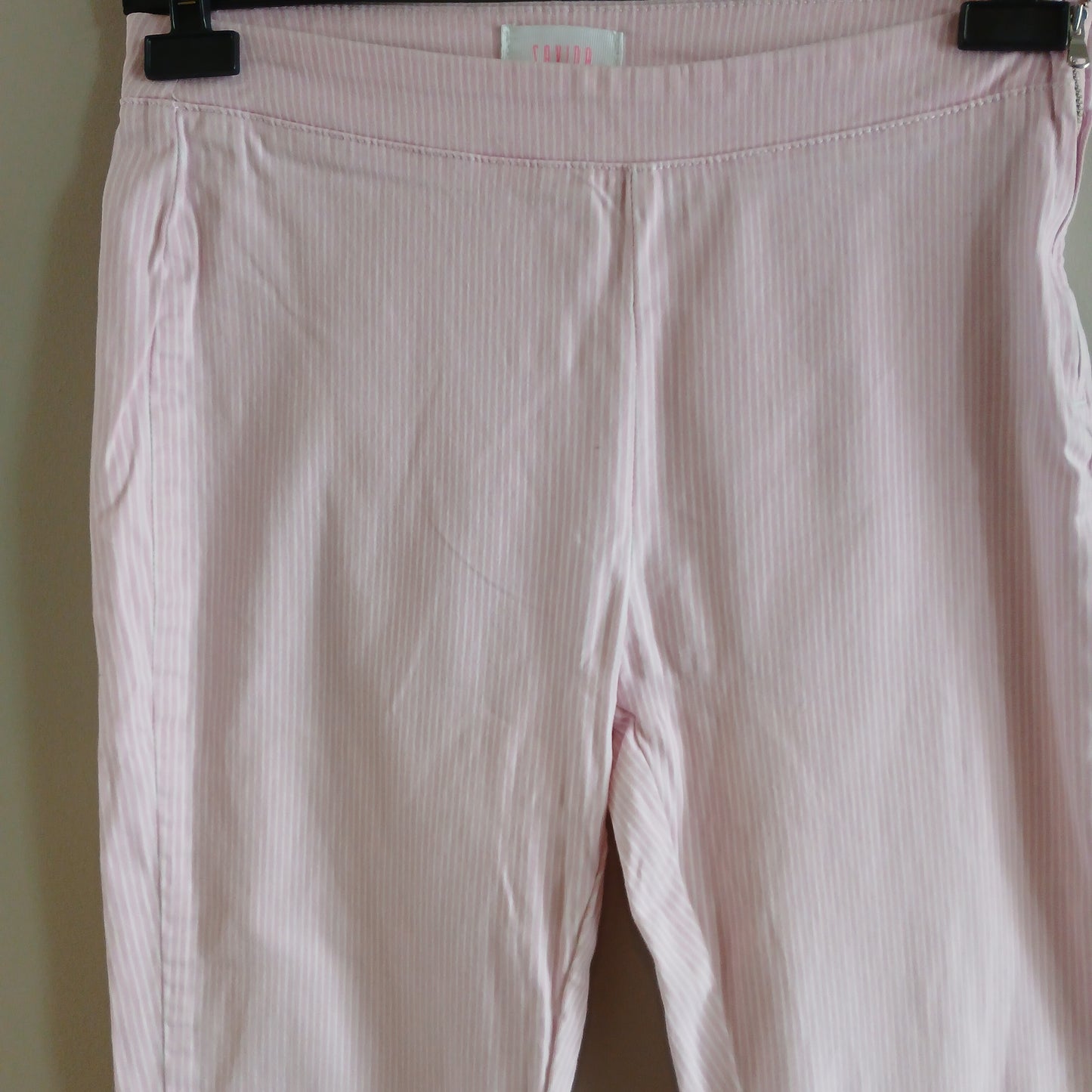 Savida Slim Fit Pink Pinstripe Trousers Size 10