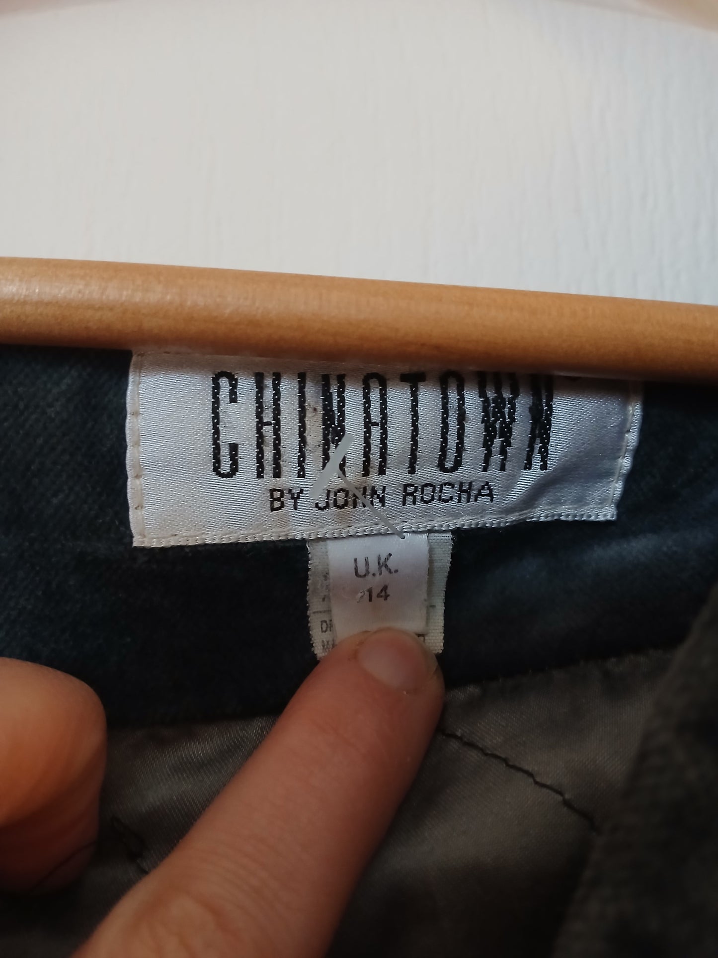 Vintage Chinatown by John Rocha Grey Velvet-Feel Opera Style Coat Size 14