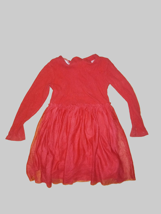 Red Dunnes Dress Age 6-7